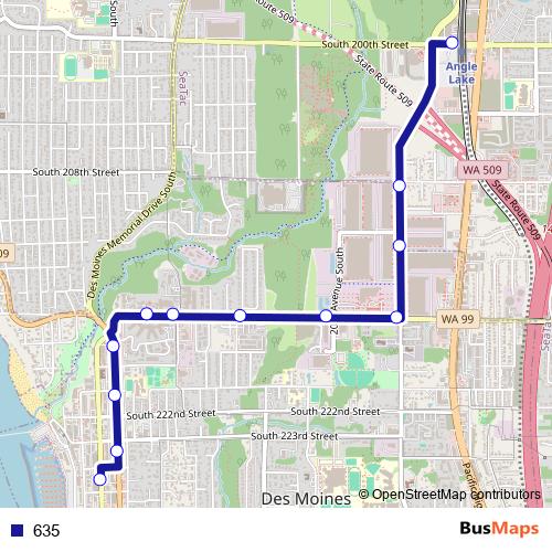 635 bus Line Map