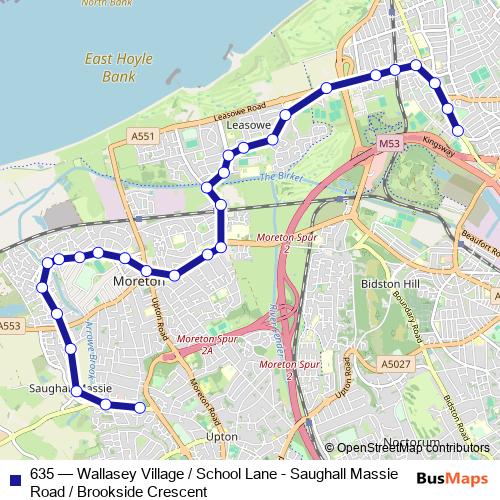 635 bus Line Map