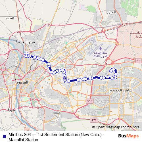 Minibus 304 bus Line Map