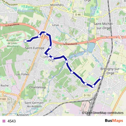 4543 bus Line Map