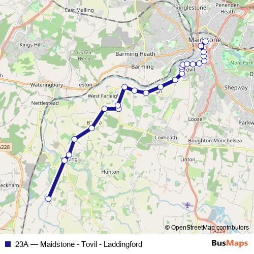 23A bus Line Map