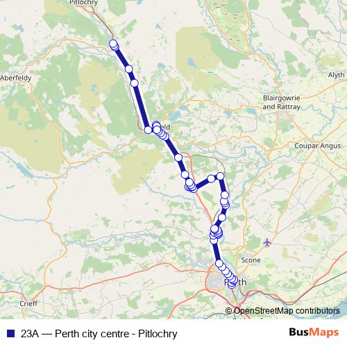 23A bus Line Map