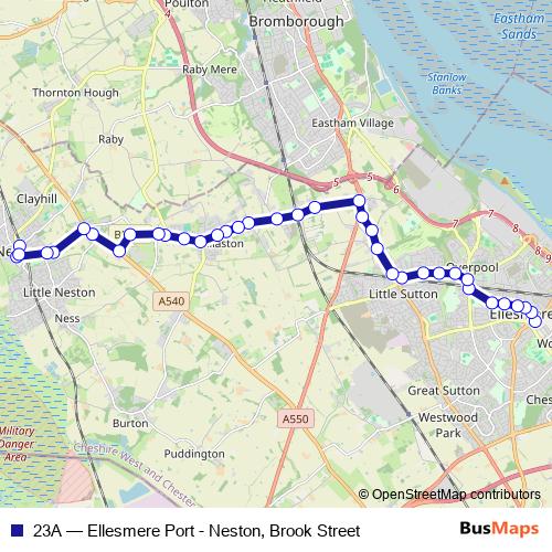 23A bus Line Map