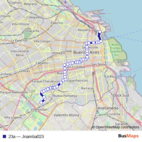 23a bus Line Map