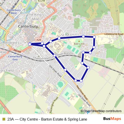 23A bus Line Map