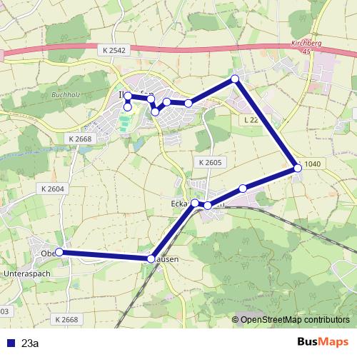 23a bus Line Map