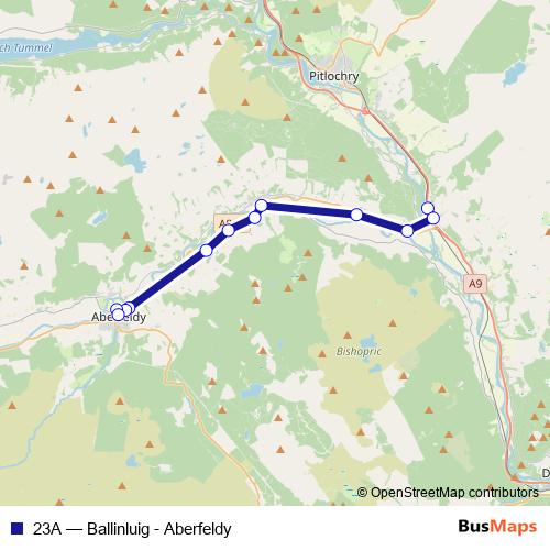 23A bus Line Map