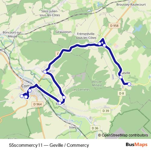 55scommercy11 bus Line Map