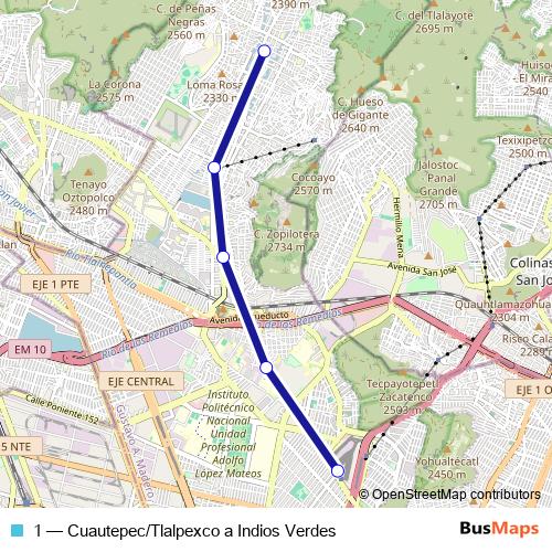 1 cable-car Line Map