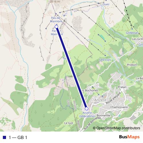 1 cable-car Line Map