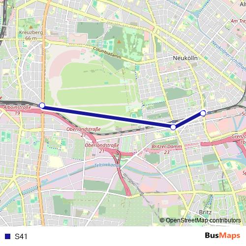 S41 bus Line Map