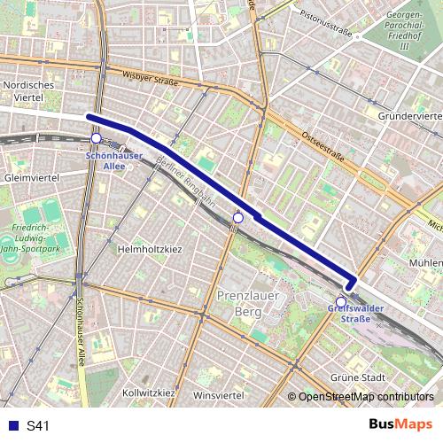 S41 bus Line Map