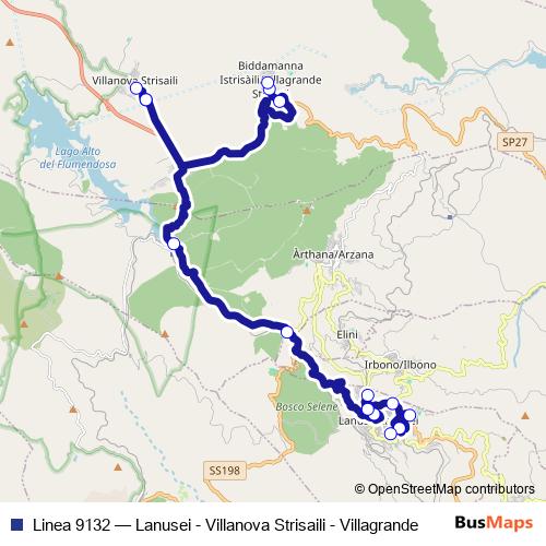 Linea 9132 bus Line Map
