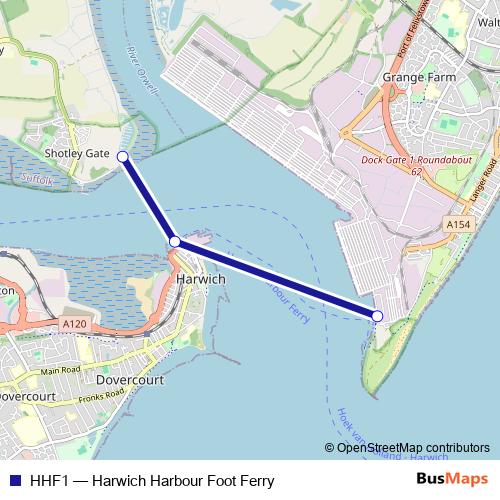 HHF1 ferry Line Map
