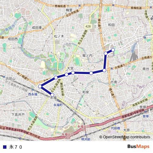 永７０ bus Line Map