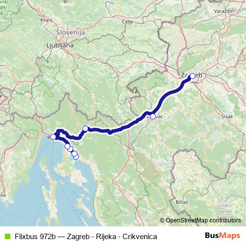 Flixbus 972b bus Line Map