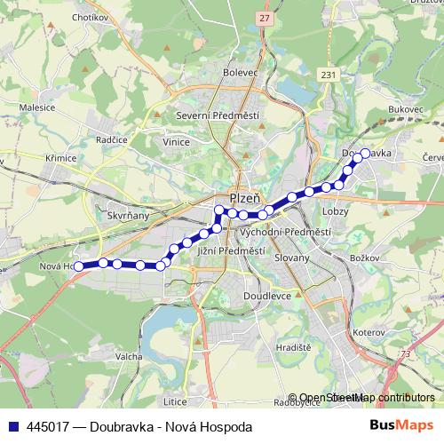 445017 trolleybus Line Map