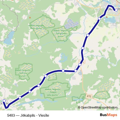 5483 bus Line Map