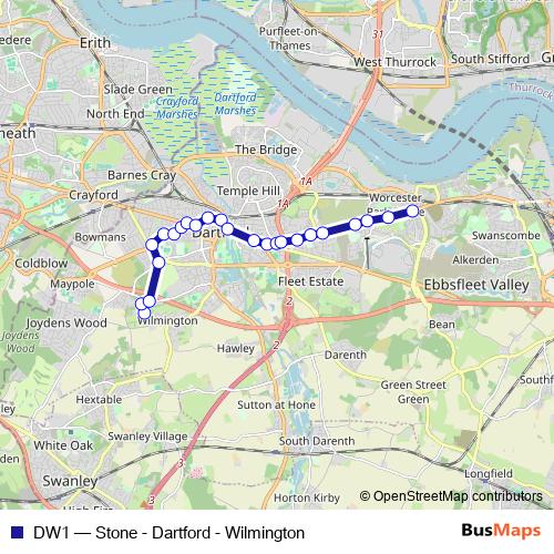 DW1 bus Line Map