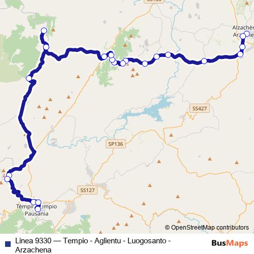 Linea 9330 bus Line Map