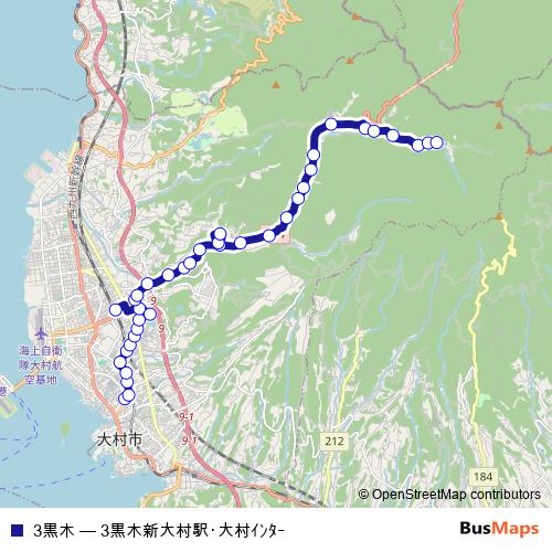 3黒木 bus Line Map