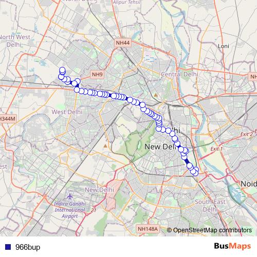 966bup bus Line Map