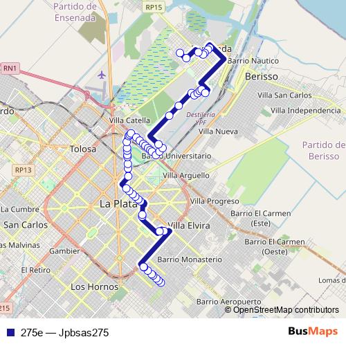 275e bus Line Map