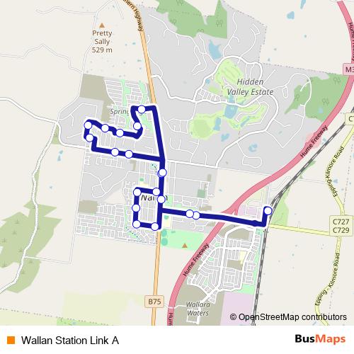 Wallan Station Link A bus Line Map