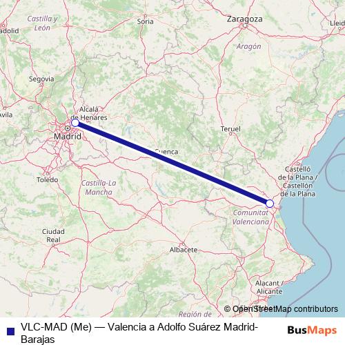 VLC-MAD (Me) air Line Map