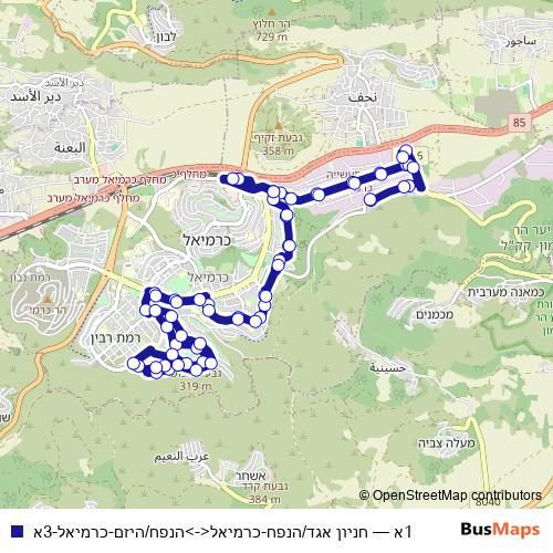 1א bus Line Map