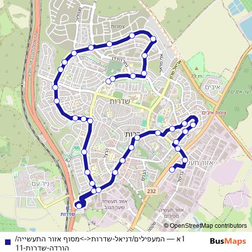 1א bus Line Map