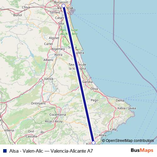 Alsa - Valen-Alic bus Line Map