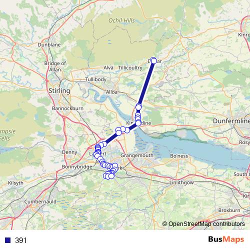 391 bus Line Map