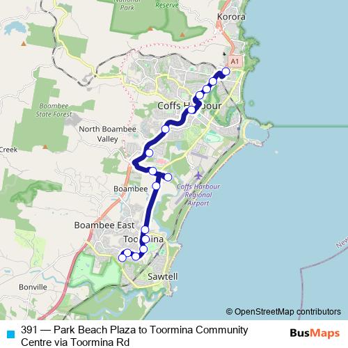 391 bus Line Map