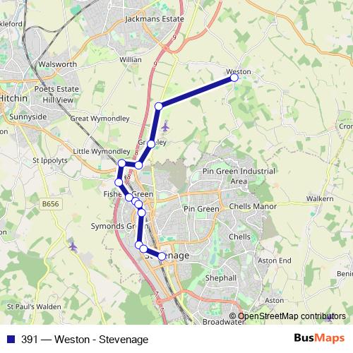 391 bus Line Map