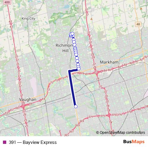 391 bus Line Map