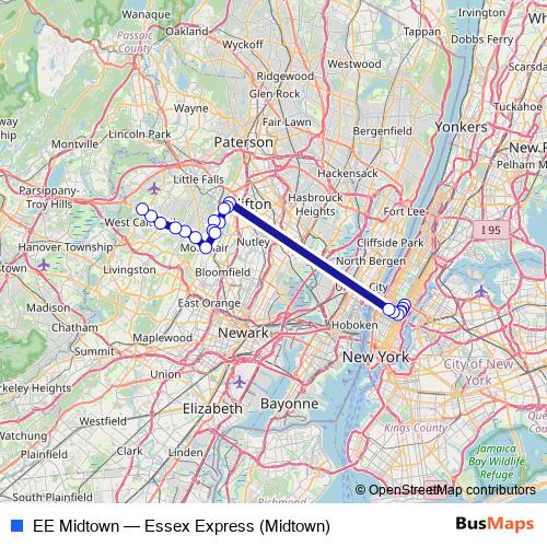 EE Midtown bus Line Map