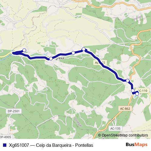 Xg651007 bus Line Map