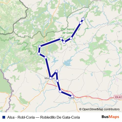 Alsa - Robl-Coria bus Line Map