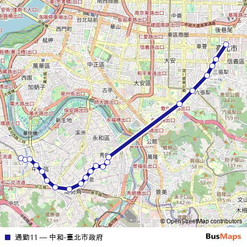 通勤11 bus Line Map