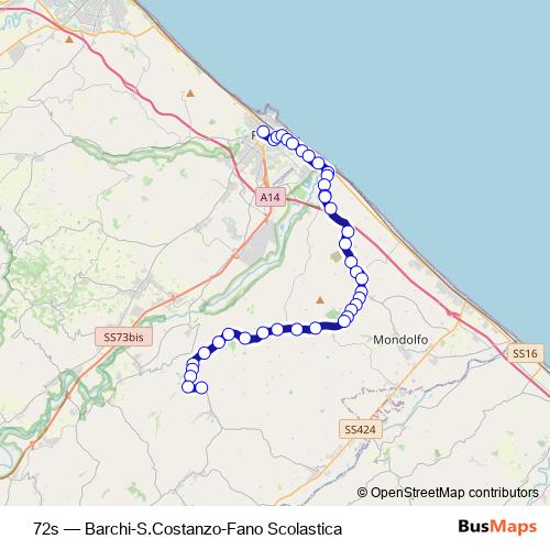 72s bus Line Map