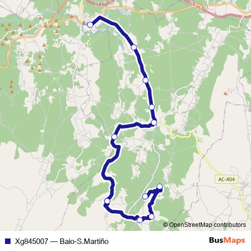 Xg845007 bus Line Map