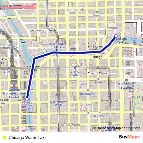 Chicago Water Taxi ferry Line Map