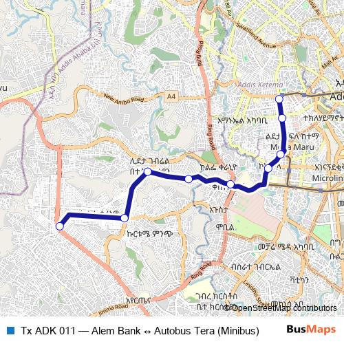 Tx ADK 011 bus Line Map