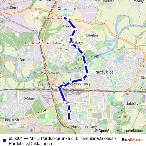 655004 trolleybus Line Map