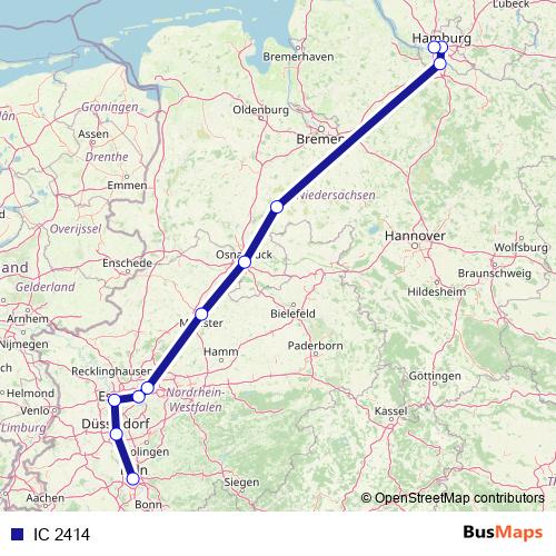 IC 2414 rail Line Map