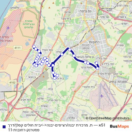 51א bus Line Map