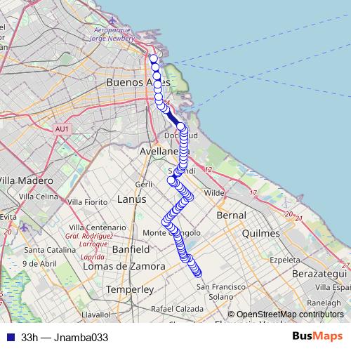 33h bus Line Map