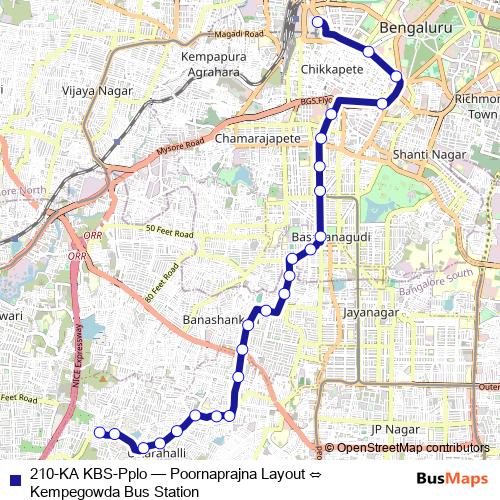 210-KA KBS-Pplo bus Line Map