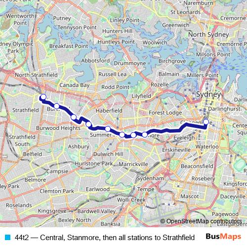 44t2 bus Line Map